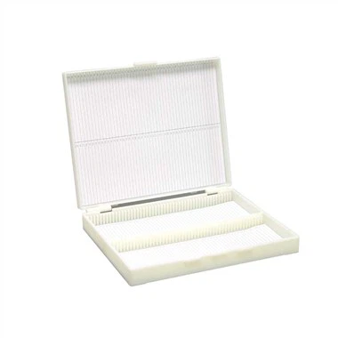 Suministros médicos de laboratorio Caja de almacenamiento de portaobjetos de microscopio de material ABS de 100 lugares
