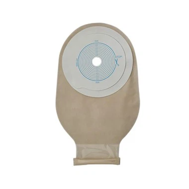 Bolsa de ostomía cerrada beige de colostomía hidrocoloide suave desechable médica